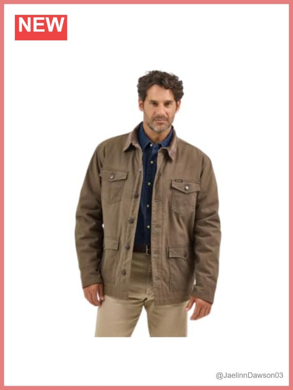 Wrangler Men's Western Lined Barn Coat Quilted Flannel Lining